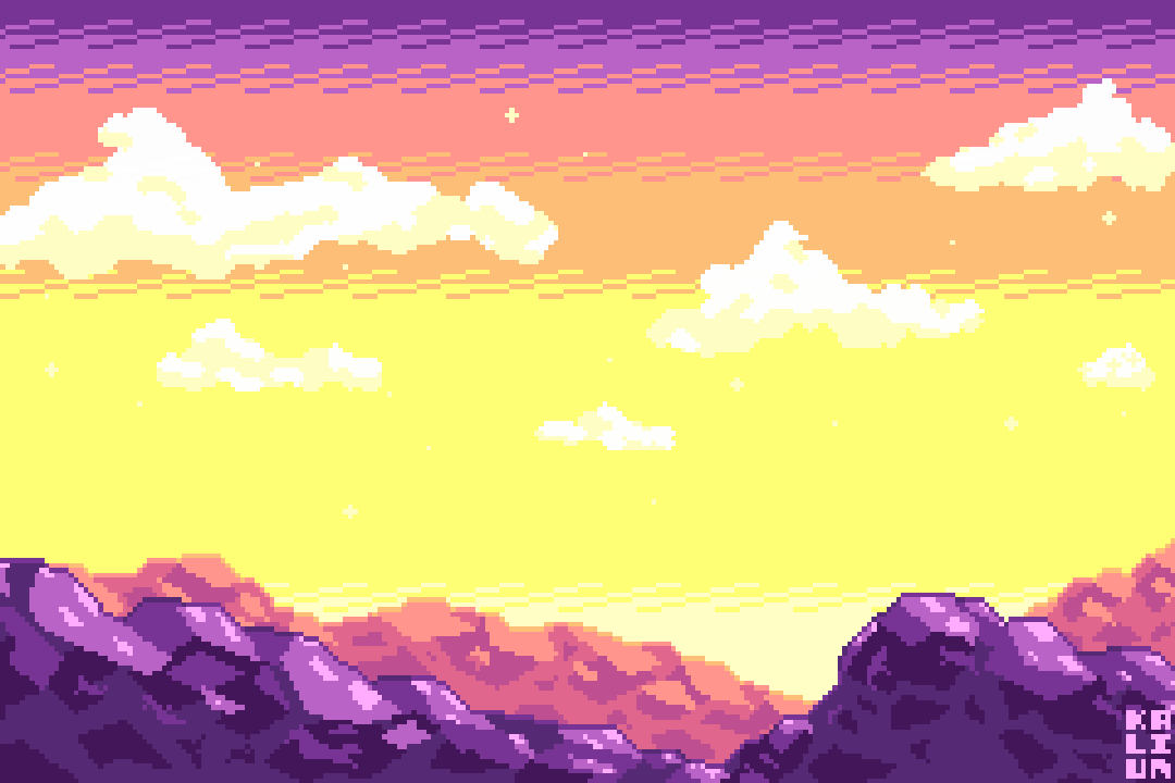 Purple Mountain Sunset Landscape
